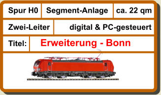 Segment-Anlage Spur H0 ca. 22 qm Titel: digital & PC-gesteuert Zwei-Leiter  Erweiterung - Bonn